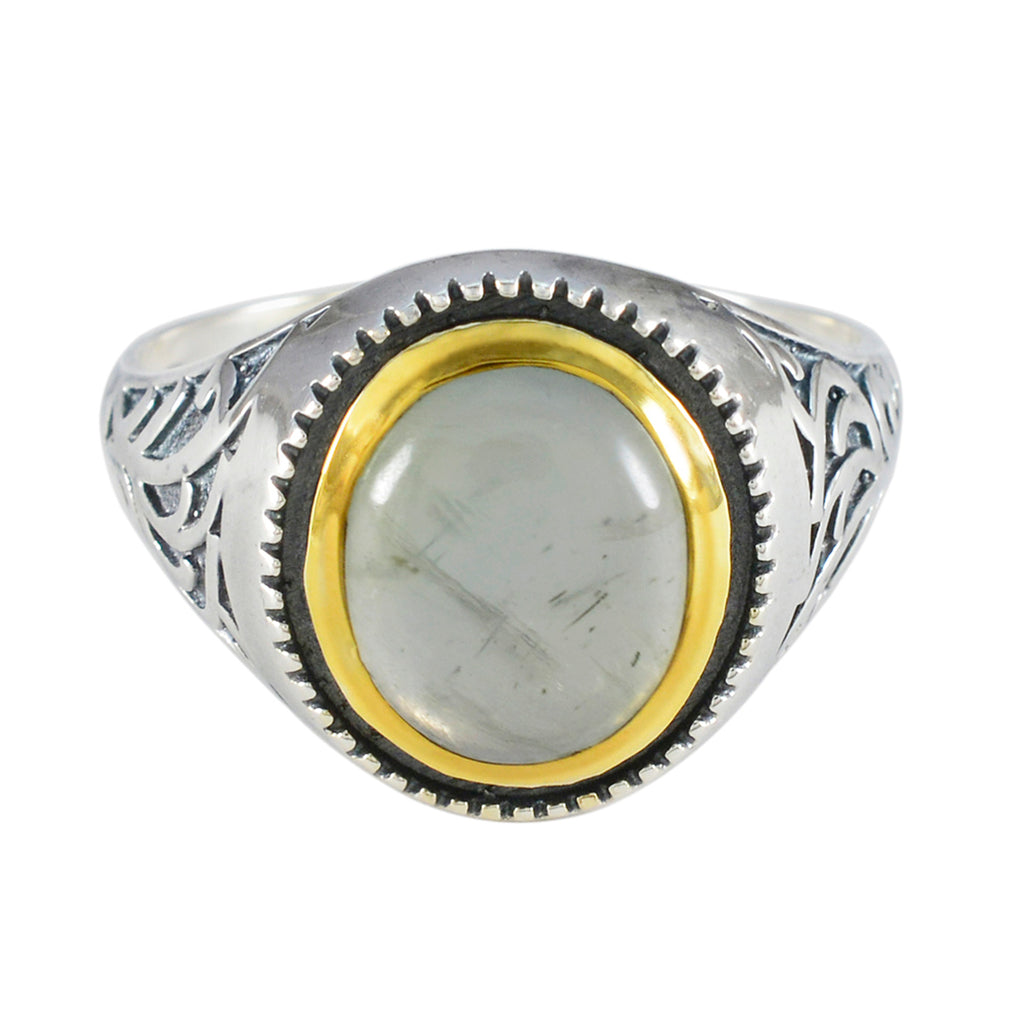 Prehnite Solitaire Mexican 925 Silver Green Gemstone Eye catching Filigree Ring Jewellery