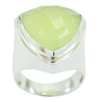 Prehnite Solitaire Egyptian 925 Silver Green Gemstones Chunky Cocktail Ring Jewelry