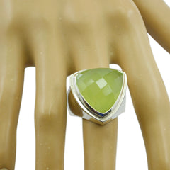 Prehnite Solitaire Egyptian 925 Silver Green Gemstones Chunky Cocktail Ring Jewelry