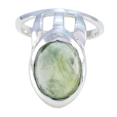 Prehnite Solitaire French 925 Silver Green Gemstones Essential  Signet Ring Jewellery
