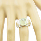Prehnite Solitaire Indian Sterling Silver Green Gems Versatile Signet Ring Jewellery