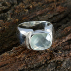 Prehnite Solitaire Moroccan 925 Sterling Silver Green Gemstone Essential  Trendy Ring Jewellery