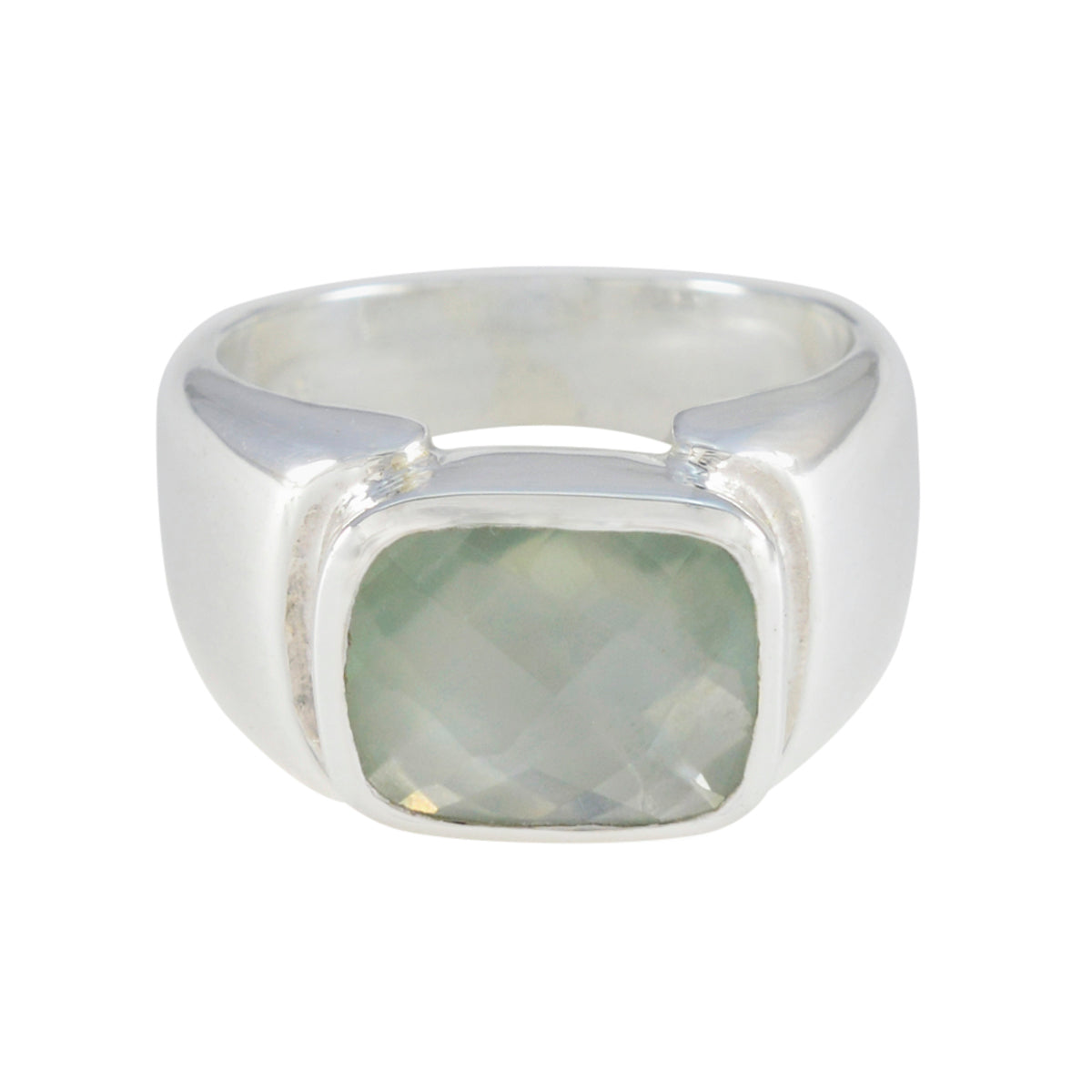 Prehnite Solitaire Moroccan 925 Sterling Silver Green Gemstone Essential  Trendy Ring Jewellery