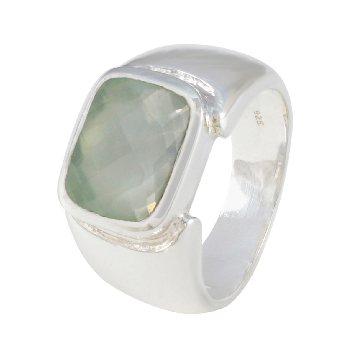 Prehnite Solitaire Moroccan 925 Sterling Silver Green Gemstone Essential  Trendy Ring Jewellery