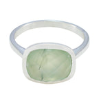 Prehnite Solitaire Russian 92.5 Silver Green Gemstone Minimal Luxurious Ring Jewellery