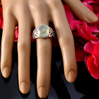 Prehnite Solitaire Latin American 925 Sterling Silver Green Gems Minimal Filigree Ring Jewelry