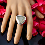 Prehnite Solitaire Egyptian 925 Sterling Silver Green Gemstone Chunky Cocktail Ring Jewelry
