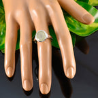 Prehnite Solitaire Moroccan 925 Silver Green Gemstones Minimal Contemporary Ring Jewellery