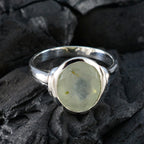 Prehnite Solitaire Moroccan 925 Silver Green Gemstones Minimal Contemporary Ring Jewellery