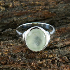 Prehnite Solitaire Moroccan 925 Silver Green Gemstones Minimal Contemporary Ring Jewellery