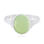 Prehnite Solitaire Moroccan 925 Silver Green Gemstones Minimal Contemporary Ring Jewellery
