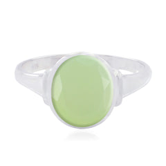 Prehnite Solitaire Moroccan 925 Silver Green Gemstones Minimal Contemporary Ring Jewellery