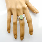 Prehnite Solitaire Egyptian 925 Silver Green Gems Slim Heritage Ring Jewellery