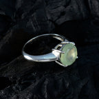 Prehnite Solitaire Moroccan 925 Sterling Silver Green Gems Tiny Contemporary Ring Jewellery