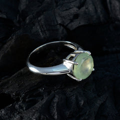 Prehnite Solitaire Moroccan 925 Sterling Silver Green Gems Tiny Contemporary Ring Jewellery