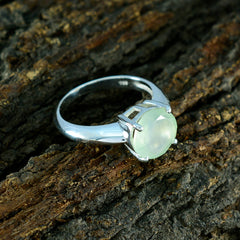 Prehnite Solitaire Moroccan 925 Sterling Silver Green Gems Tiny Contemporary Ring Jewellery