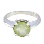 Prehnite Solitaire Moroccan 925 Sterling Silver Green Gems Tiny Contemporary Ring Jewellery