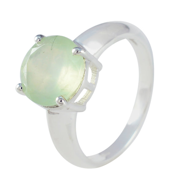 Prehnite Solitaire Moroccan 925 Sterling Silver Green Gems Tiny Contemporary Ring Jewellery