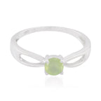 Prehnite Solitaire Turkish 925 Silver Green Gemstones Delicate Feminine Ring Jewelry