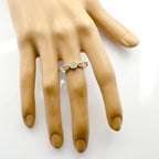 Prehnite Solitaire Turkish 925 Silver Green Gemstones Delicate Feminine Ring Jewelry