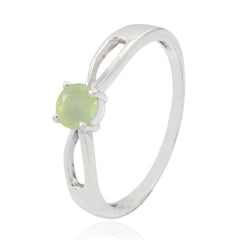 Prehnite Solitaire Turkish 925 Silver Green Gemstones Delicate Feminine Ring Jewelry