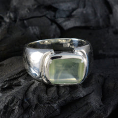 Prehnite Solitaire Egyptian Silver Green Gemstones Essential  Modern Ring Jewelry