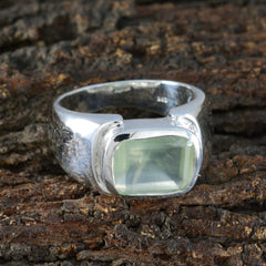 Prehnite Solitaire Egyptian Silver Green Gemstones Essential  Modern Ring Jewelry