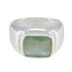 Prehnite Solitaire Egyptian Silver Green Gemstones Essential  Modern Ring Jewelry