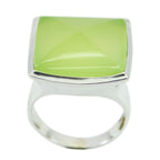 Prehnite Solitaire Egyptian 925 Silver Green Gems Chunky Victorian Ring Jewelry