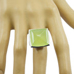 Prehnite Solitaire Egyptian 925 Silver Green Gems Chunky Victorian Ring Jewelry
