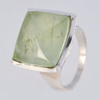 Prehnite Solitaire Egyptian 925 Silver Green Gems Chunky Victorian Ring Jewelry