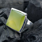 Prehnite Solitaire Egyptian 925 Silver Green Gemstone Statement Victorian Ring Jewelry