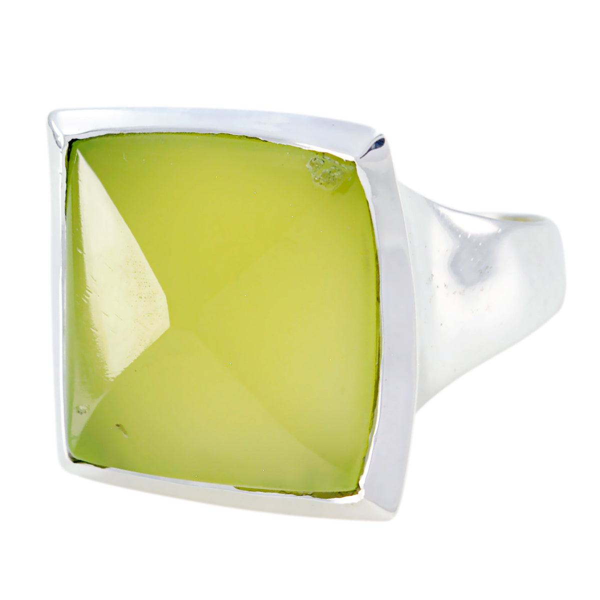 Prehnite Solitaire Egyptian 925 Silver Green Gemstone Statement Victorian Ring Jewelry Immagine principale del prodotto