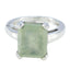 Prehnite Solitaire Russian 925 Silver Green Gemstones Mid weight Artisan Ring Jewelry
