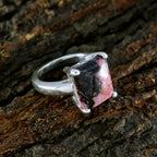Dendrite Opal Solitaire Moroccan 92.5 Silver Pink Gems Mid weight Romantic Ring Jewellery