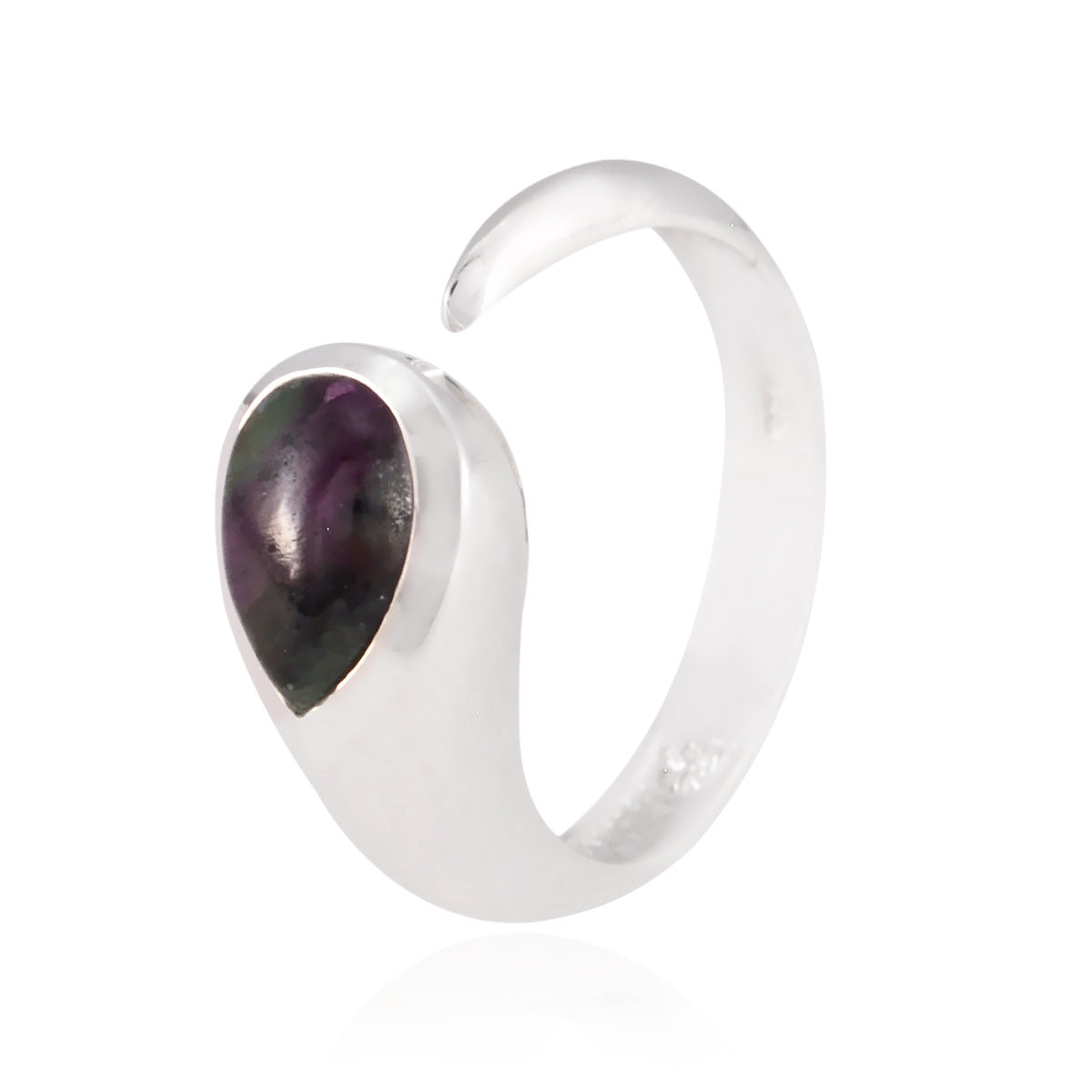 Ruby Zoisite Solitaire Moroccan Silver Red Gemstones Featherlight Graceful Ring Jewellery