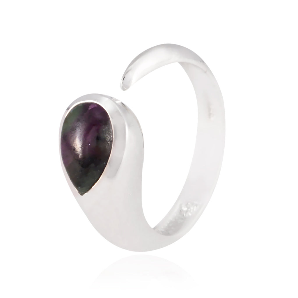 Ruby Zoisite Solitaire Moroccan Silver Red Gemstones Featherlight Graceful Ring Jewellery