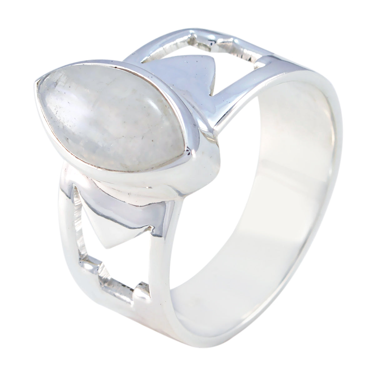 Rainbow Moonstone Solitaire German 92.5 Silver White Gemstones Essential  Art Deco Ring Jewelry