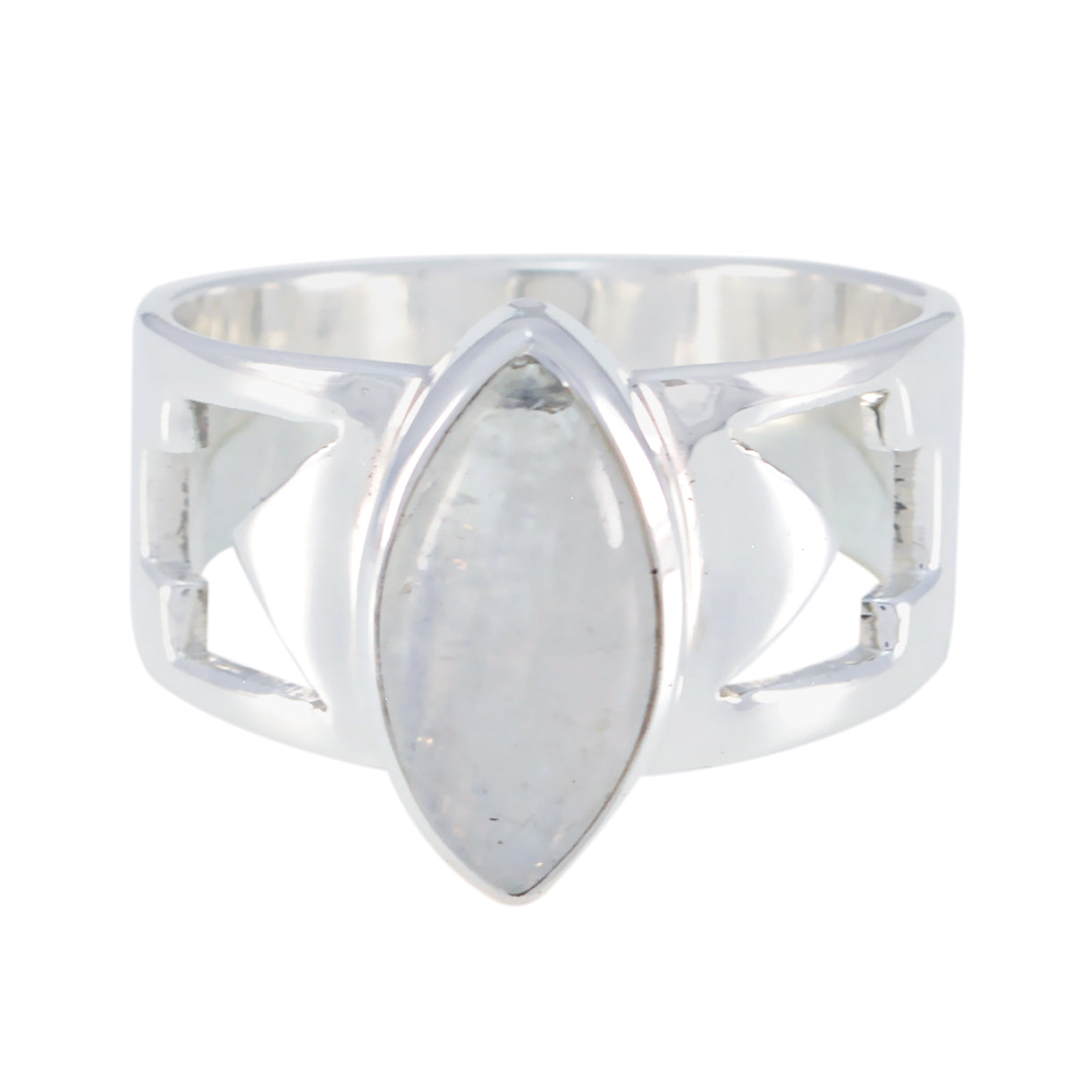 Rainbow Moonstone Solitaire German 92.5 Silver White Gemstones Essential  Art Deco Ring Jewelry