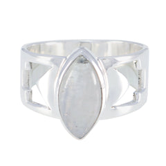 Rainbow Moonstone Solitaire German 92.5 Silver White Gemstones Essential  Art Deco Ring Jewelry
