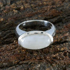 Rainbow Moonstone Solitaire Russian 925 Sterling Silver White Gemstone Eye catching Love Ring Jewellery