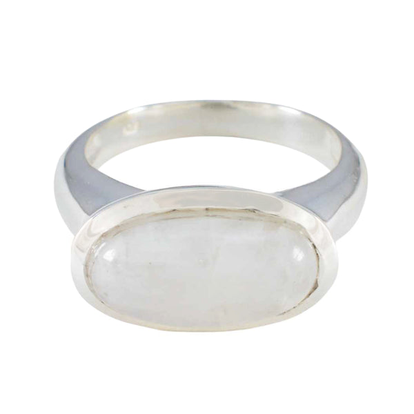 Rainbow Moonstone Solitaire Russian 925 Sterling Silver White Gemstone Eye catching Love Ring Jewellery