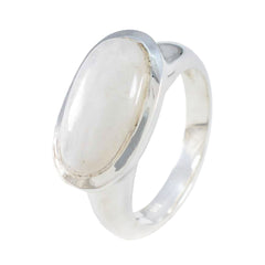Rainbow Moonstone Solitaire Russian 925 Sterling Silver White Gemstone Eye catching Love Ring Jewellery