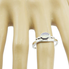 Rainbow Moonstone Solitaire Turkish 925 Silver White Gemstones Delicate Graceful Ring Jewelry