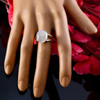 Rainbow Moonstone Solitaire Egyptian 925 Silver White Gems Mid weight Feminine Ring Jewellery