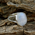 Rainbow Moonstone Solitaire Egyptian 925 Silver White Gems Mid weight Feminine Ring Jewellery