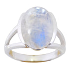 Rainbow Moonstone Solitaire Egyptian 925 Silver White Gems Mid weight Feminine Ring Jewellery