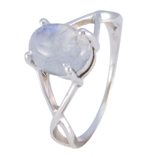 Rainbow Moonstone Solitaire Japanese Silver White Gems Delicate Romantic Ring Jewellery