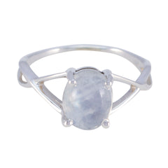 Rainbow Moonstone Solitaire Japanese Silver White Gems Delicate Romantic Ring Jewellery