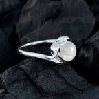 Rainbow Moonstone Solitaire African 92.5 Silver White Gemstone Featherlight Heritage Ring Jewellery